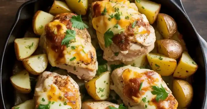 Garlic Parmesan Chicken and Potatoes (One-Pan Wonder!)