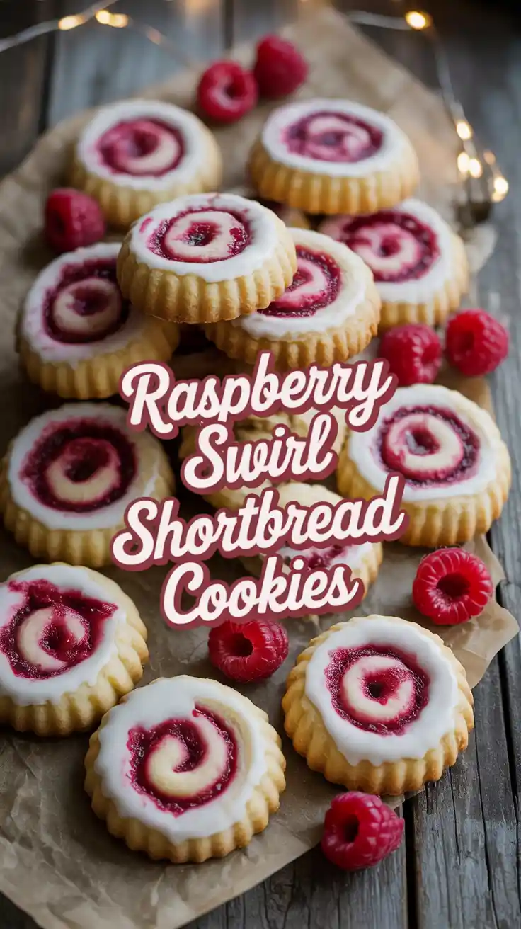 Raspberry Swirl Shortbread Cookies