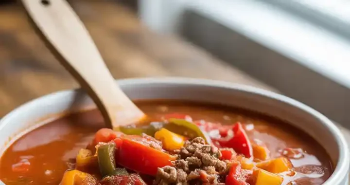 Slow Cooker Stuffed Pepper Soup Recipe