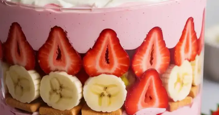 🍓 Strawberry Pudding Recipe (No-Bake Layered Dessert)