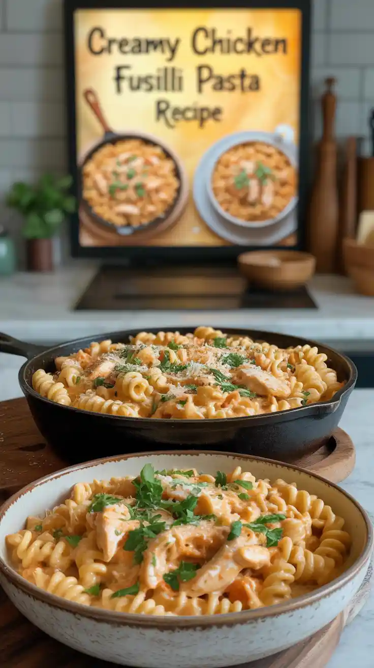 Creamy Chicken Fusilli Pasta Recipe