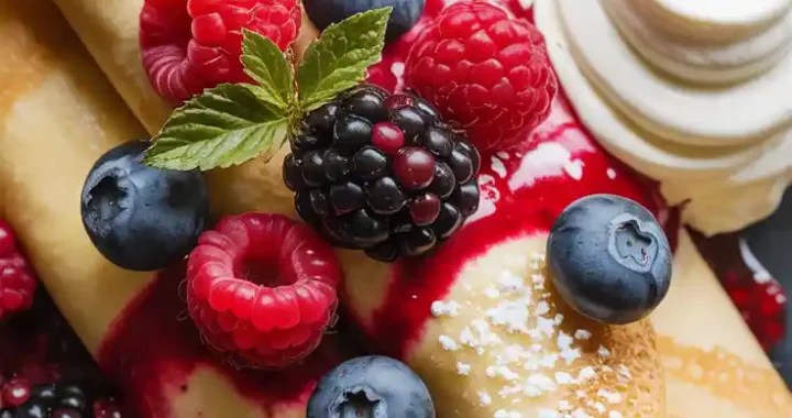 Czech Crepes with Berries and Cream (Palačinky)