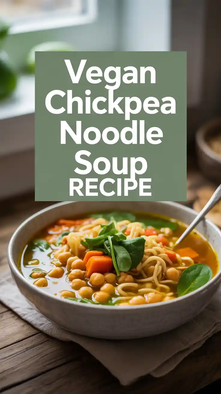 Vegan Chickpea Noodle Soup Recipe