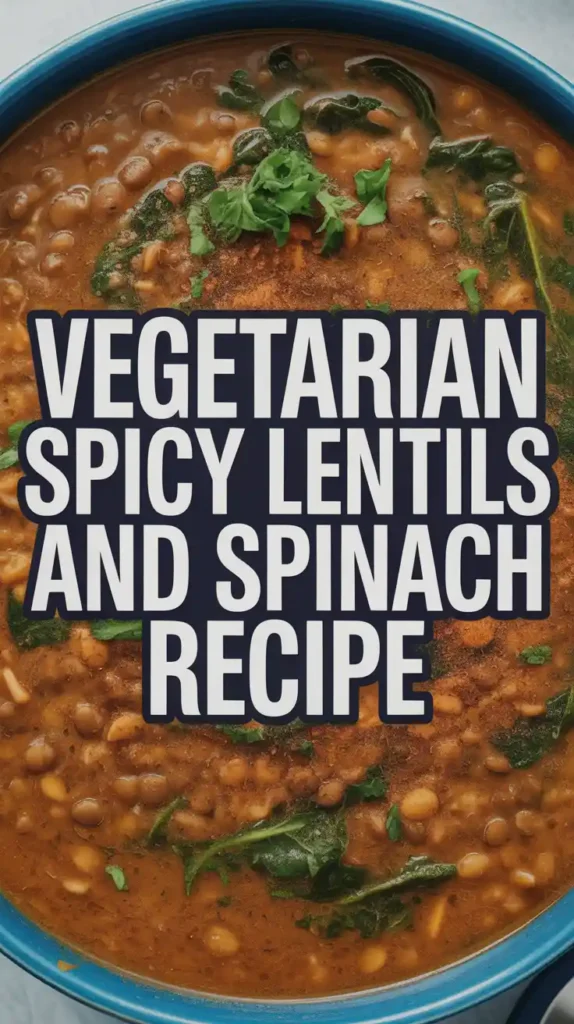 Vegetarian Spicy Lentils and Spinach Recipe