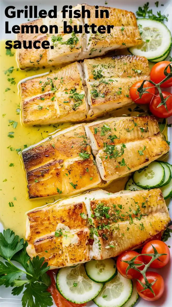 Grilled Fish with Lemon Butter Sauce Recipe