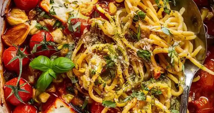 Keto Baked Feta Pasta with Palmini Noodles Recipe