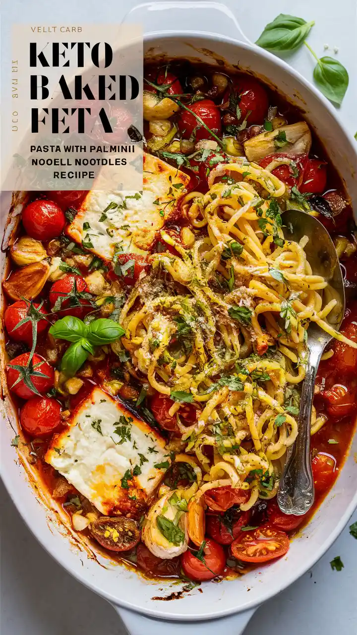 Keto Baked Feta Pasta with Palmini Noodles Recipe