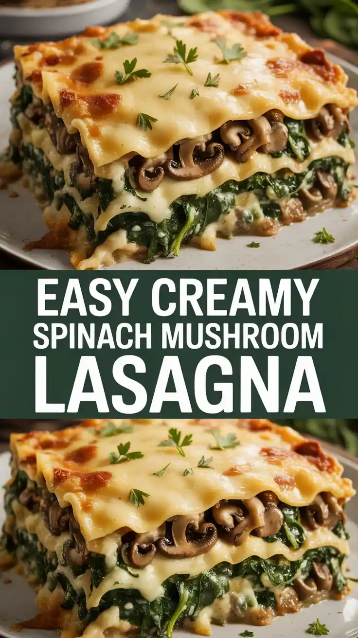 Mushroom and Spinach Lasagna Recipe